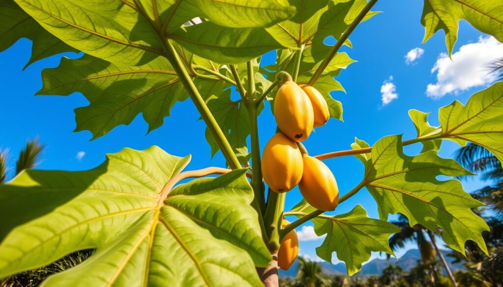 drzewo papai Carica papaya roślina tropikalna drzewo papai Carica papaya roślina tropikalna
